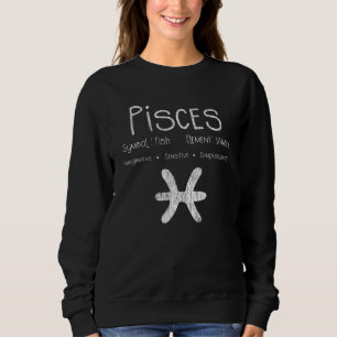 Retro Pisces Zodiac Sign Fish Water Astrology Gift Sweatshirt