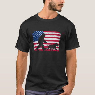 Retro Pit Bull Dog 4th of July US American Flag Pa T-Shirt