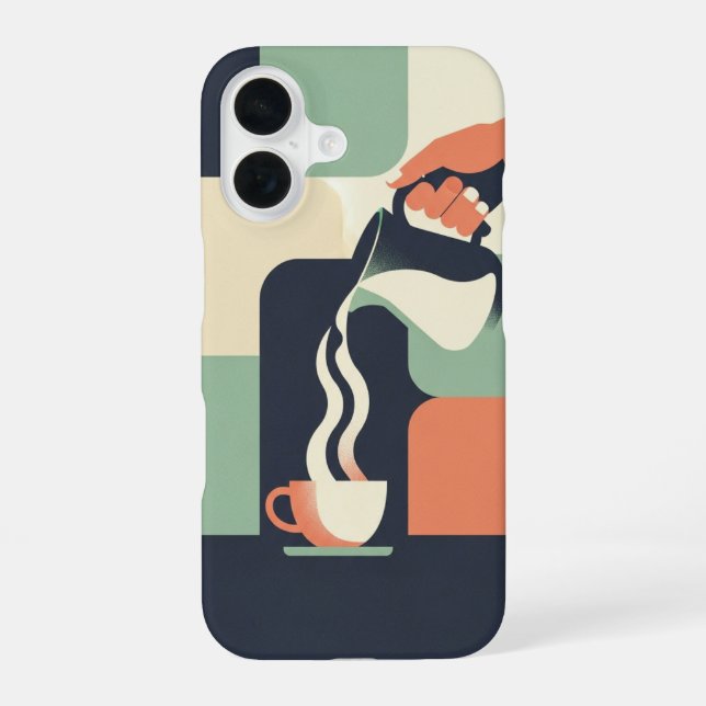 Retro Pitcher Pouring into Cup iPhone Case (Back)