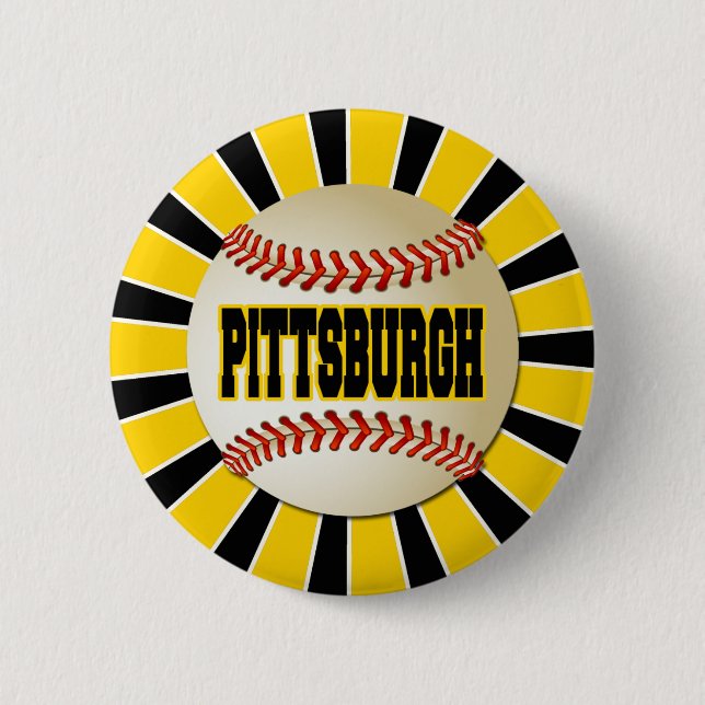 RETRO PITTSBURGH BASEBALL BUTTON (Front)