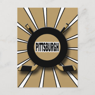 RETRO PITTSBURGH HOCKEY POSTCARD
