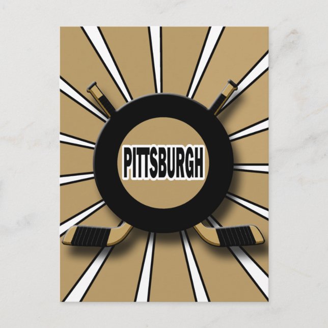 RETRO PITTSBURGH HOCKEY POSTCARD (Front)