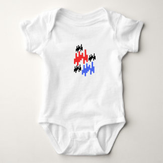 Retro Pixel Alien Baby Bodysuit;Cute Arcade Style Bodysuit