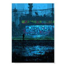 Retro Pixel Art Cyberpunk Wall