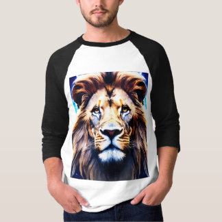 "Retro Pixel Art Lion T-Shirt – Geometric Gaming 