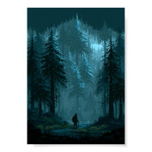 Retro Pixel Art Lone Traveler in a Snowy 