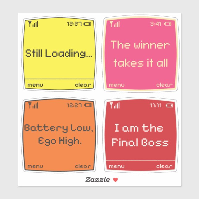 Retro Pixel Art  Sticker (Sheet)