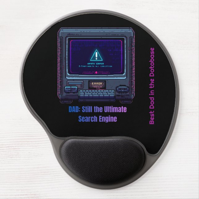 Retro Pixel Art Tech Dad Personalized Gift Gel Mouse Pad (Front)