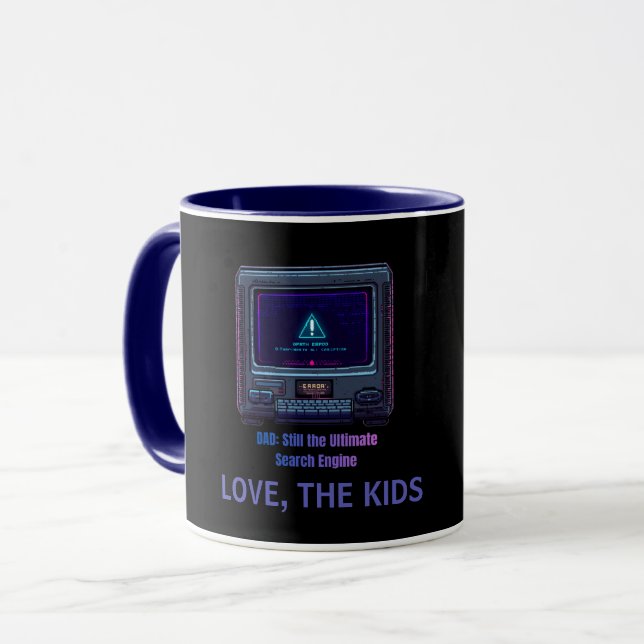 Retro Pixel Art Tech Dad Personalized Gift Mug (Front Left)