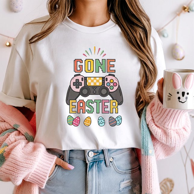 Retro Pixel Bunny Gaming; Cute Gone Easter Gamer  T-Shirt (Creator Uploaded)