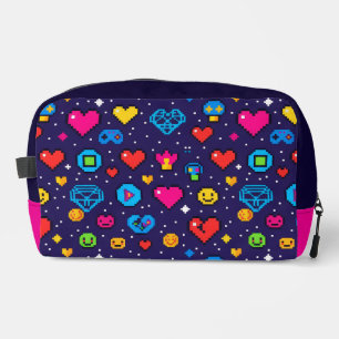 Retro Pixel Gaming Aesthetic Makeup Bag