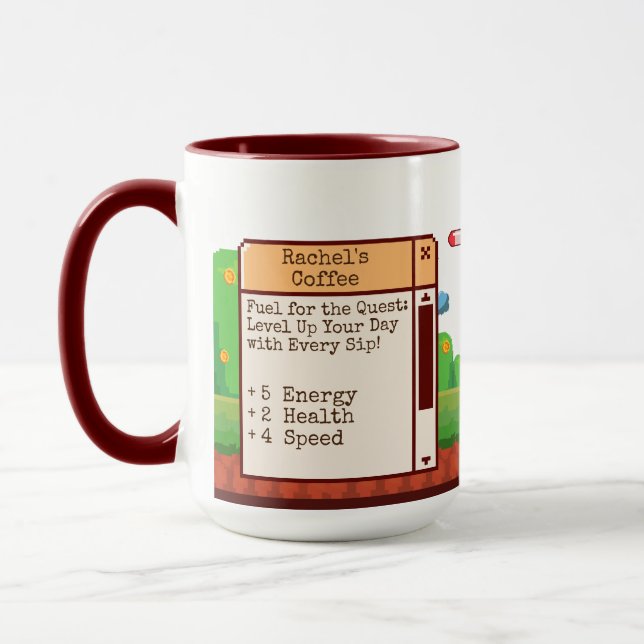 Retro Pixel Gaming Personalized Mug (Left)