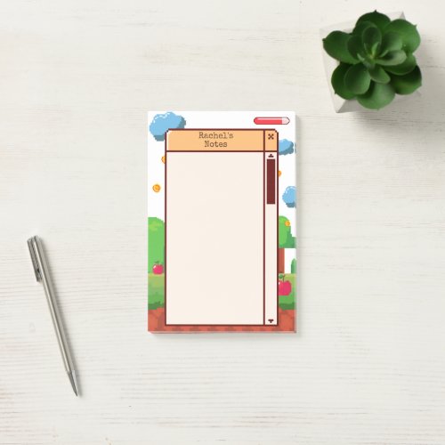 Retro Pixel Gaming Personalized Post_it Notes