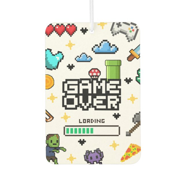 Retro Pixel Gaming Video Air Freshener Gamers (Front)