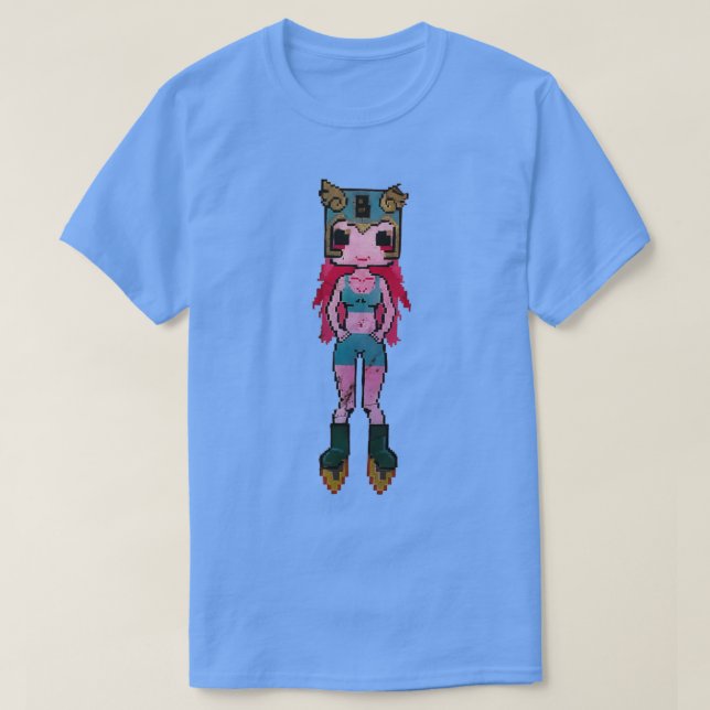 Retro Pixel Girl T-Shirt (Design Front)
