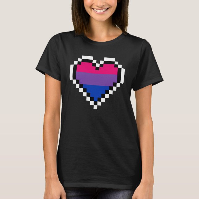 Retro pixel lgbt bisexuality pride art T-Shirt (Front)