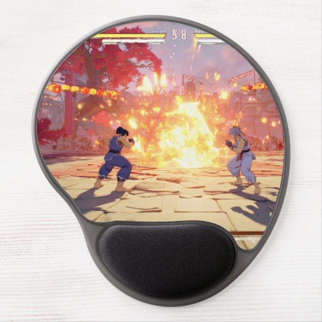 Retro Pixel Showdown Fireball Mousepad (Front)