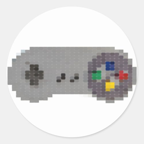 Retro Pixel SNES Controller Classic Round Sticker