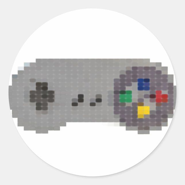 Retro Pixel SNES Controller Classic Round Sticker (Front)