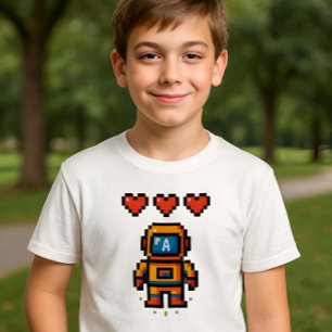 Retro Pixel Space Kids T-Shirt Tri-Blend Shirt