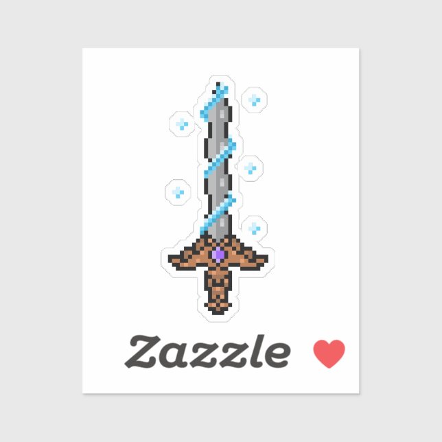 Retro Pixel Sword Sticker (Sheet)
