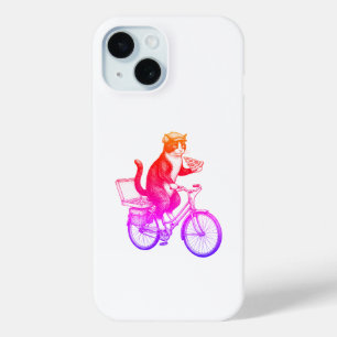 Retro Pizza Delivery Cat  iPhone 15 Case
