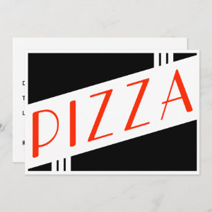 retro pizza party invitation