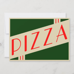 retro pizza party invitation