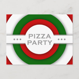 retro PIZZA party Invitation Postcard