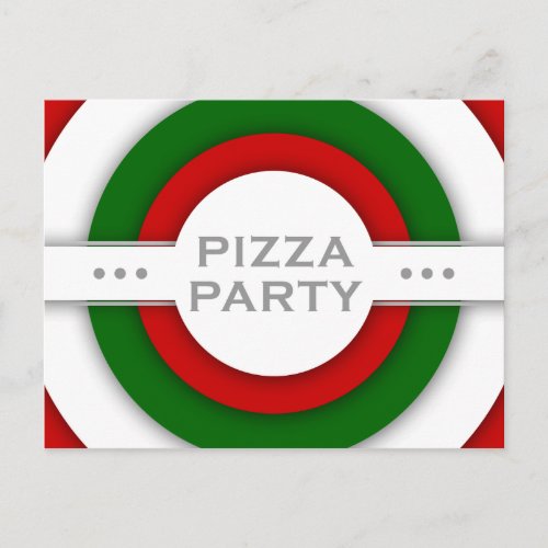 retro PIZZA party Invitation Postcard