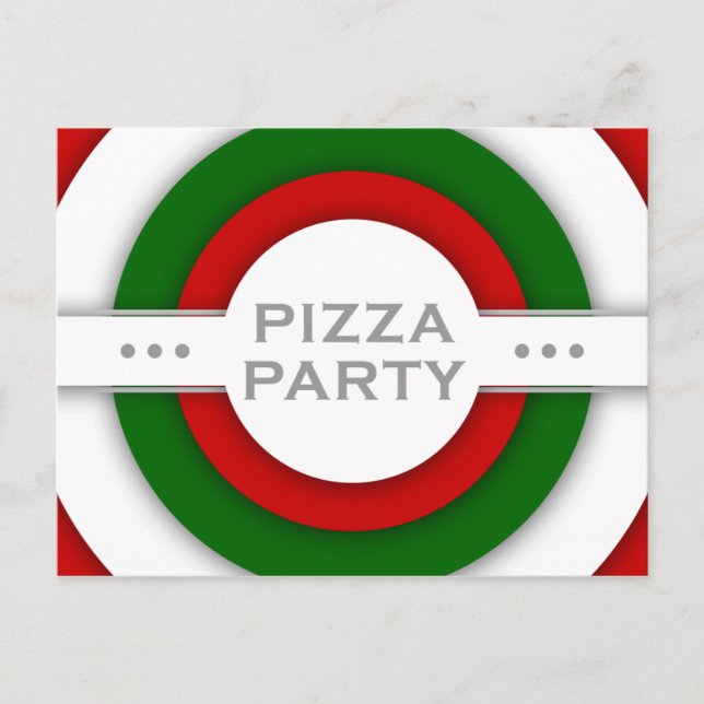 retro PIZZA party Invitation Postcard (Front)