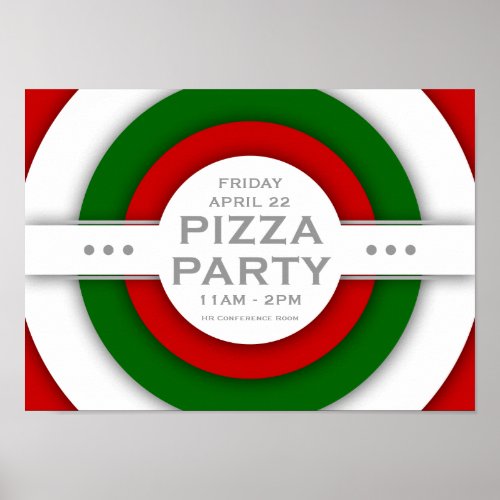 retro PIZZA party Poster