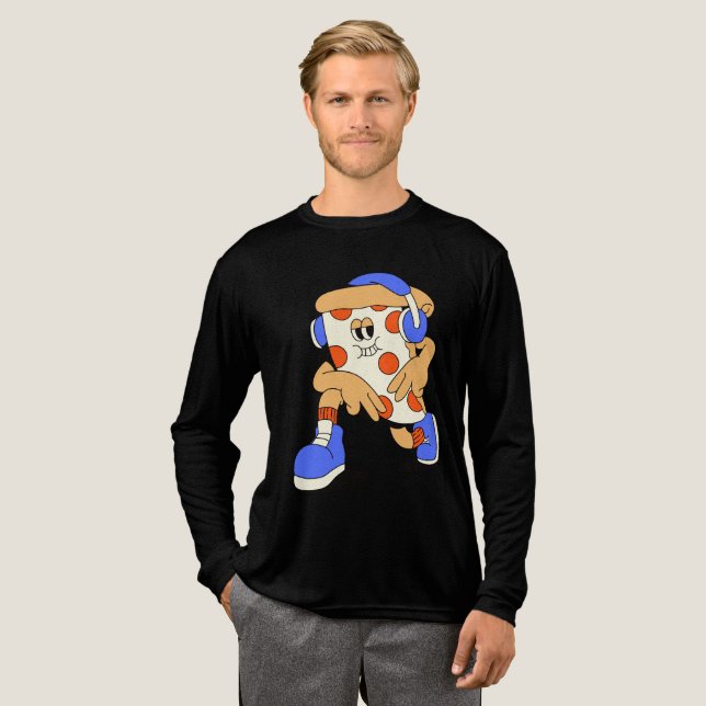 Retro Pizza Tri-Blend Shirt (Full Front)