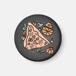 Retro Pizza with a Pumpkin Twist Magnet