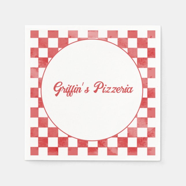 Retro Pizzeria Pizza Party Italian Birthday Party Napkins (Front)