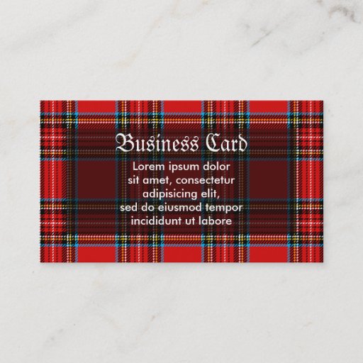 Customizable Retro Plaid Business Card