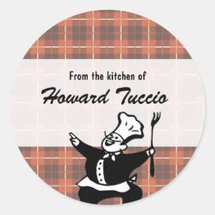 Retro Plaid "From the Kitchen" Sticker