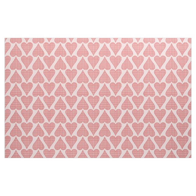 Retro Plaid Hearts 50s Style Pattern Fabric (Yard)