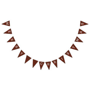 Retro Plaid Merry Christmas Bunting Flags