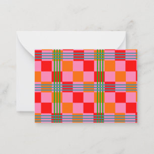 Retro Plaid Note Card