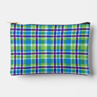 Retro Plaid pattern in blue& lime 
