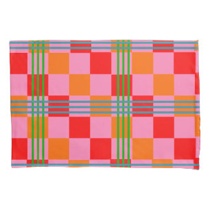 Retro Plaid Pillow Case