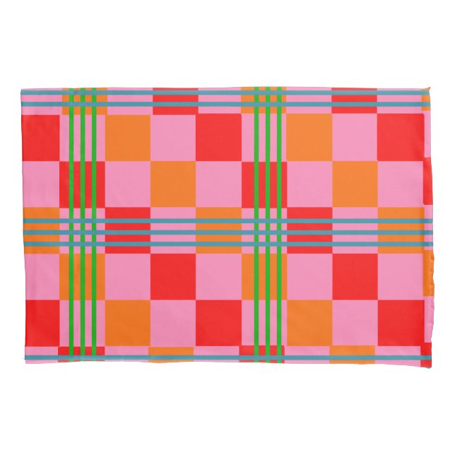 Retro Plaid  Pillow Case (Front)