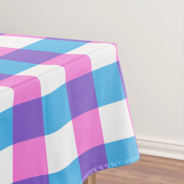 Retro Plaids Colorful Pattern Tablecloth (In Situ)