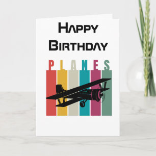 Retro Planes & Airplane Flying, Aviation Birthday Holiday Card