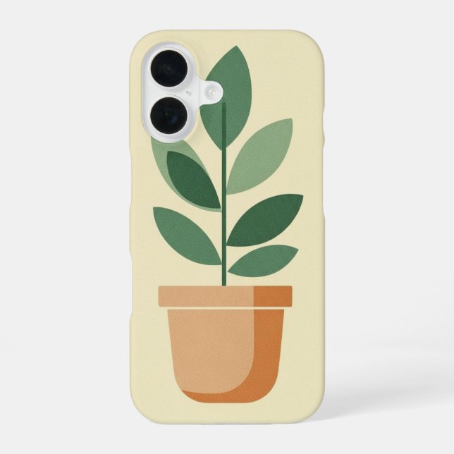 Retro Plant Pot iPhone Case (Back)