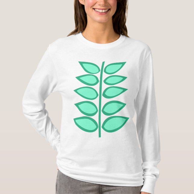 Retro Plant Shades of Green T-Shirt (Front)