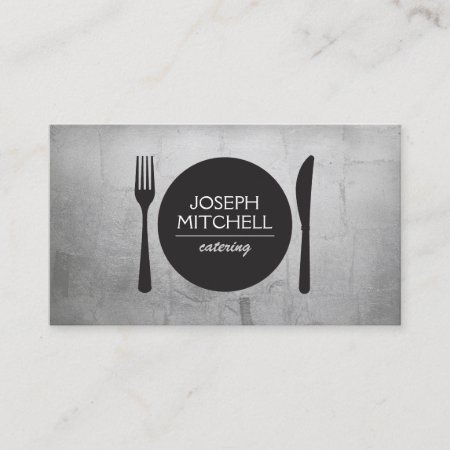 Retro Plate Logo For Chefs, Catering, Restaurants Business Card