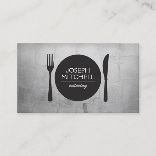 Retro Plate Logo for Chefs, Catering, Restaurants Business Card
