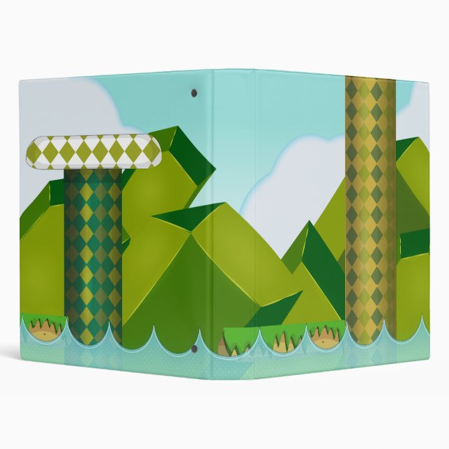 Retro Platform Game 3 Ring Binder (Background)